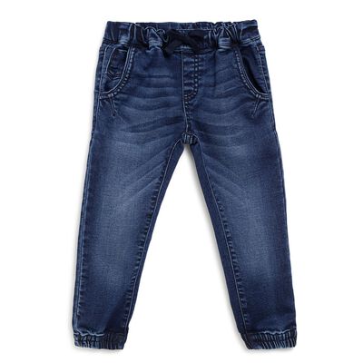 Boys Medium Blue Long Knitted Trousers
